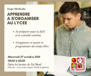 STAGE AP ORGANISER LYCEE 27 OCT 21